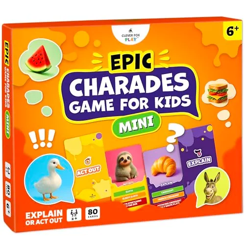 Clever Fox Play Epic Charades Mini Travel Card Game for Kids