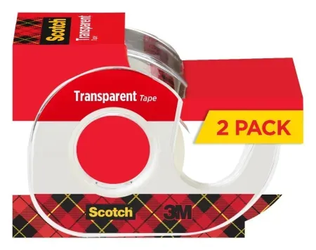 2-Pack 250" x 3/4" Scotch Transparent Tape Dispensers