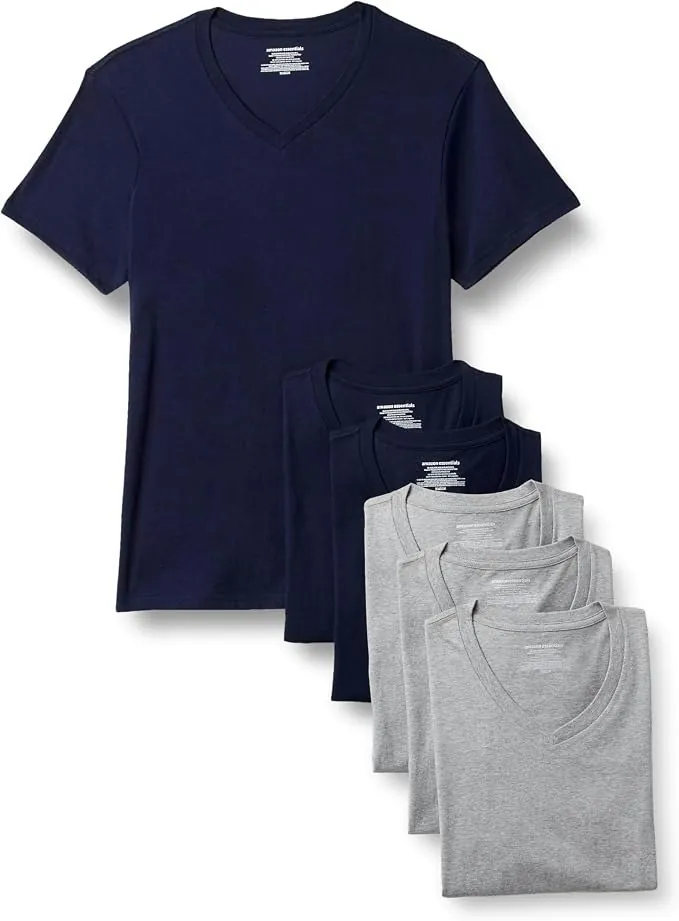 Amazon Essentials Men's Slim Fit V-Neck Undershirt 6-Pack (XL only)
