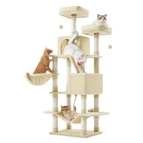 Feandrea Cat Tree, 66.1-Inch Large Cat Tower