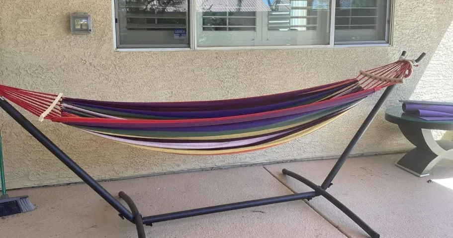 Double Hammock w/ Stand in Dc-rainbow