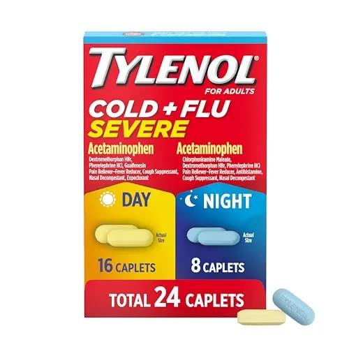 Tylenol Cold + Flu Severe Day & Night Multi-Symptom Caplets 24-Count
