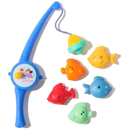 Ms. Rachel Counting Fishes Playset with 5 Floatable Toy Fish & Fishing Rod
