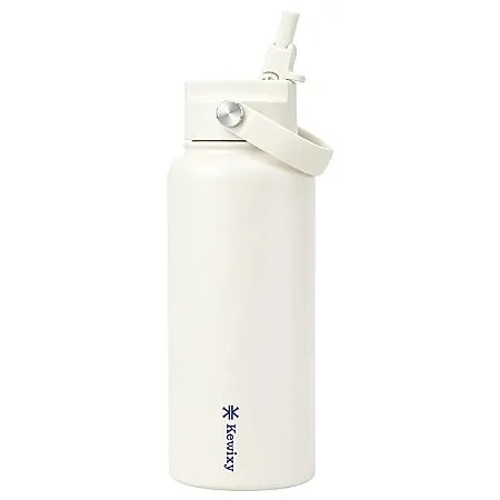32-Oz KEWIXY Insulated Stainless Steel Water Bottle w/ Straw & Handle (various)