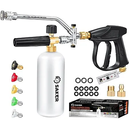 Prime: Saker Foam Cannon Dual Connector Accessory for Pressure Washer Kit