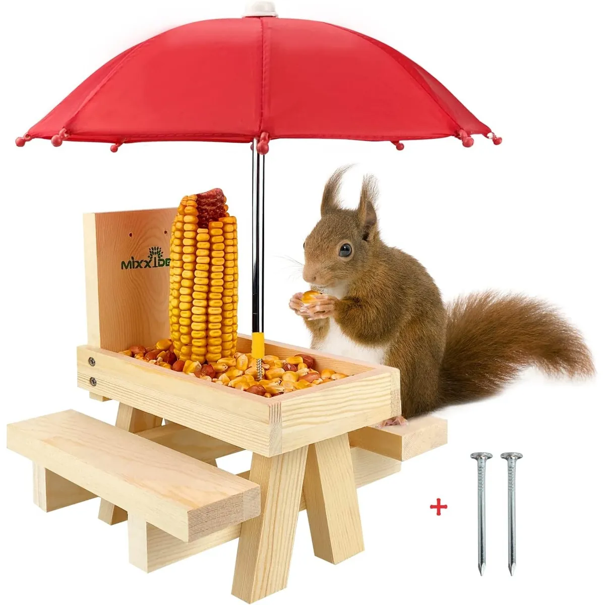 Squirrel Feeder Table with Umbrella
