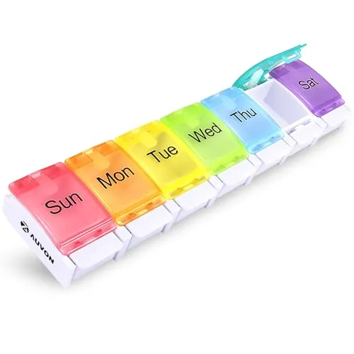 AUVON iMedassist 7-Day Pill Organizer with 14 Compartments