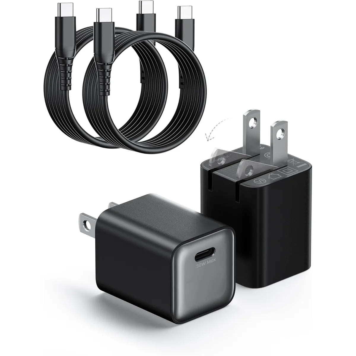 Wegear 30W USB-C GaN III Wall Charger Block 2 Pack
