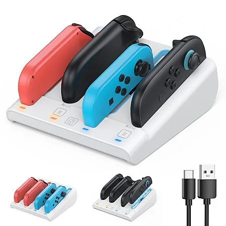 FASTSNAIL 8-in-1 Switch 2/1 Joy-Con Charger Dock w/ Magnetic Charging