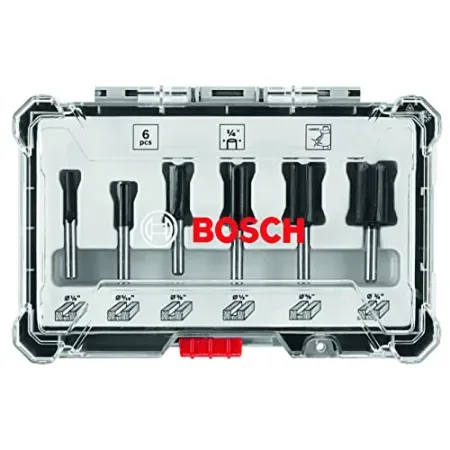 6-Piece BOSCH Carbide-Tipped Groove Cutter Router Bit Set