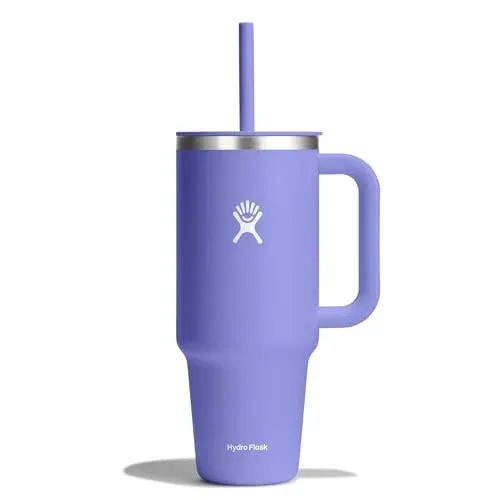 Hydro Flask 40-Oz Stainless Steel Travel Tumbler w/ Lid & Straw (Lupine)