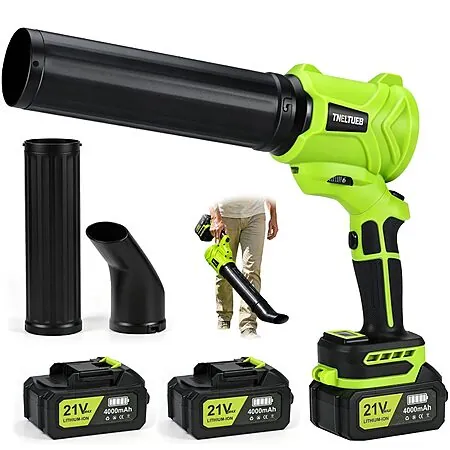 TNELTUEB 6-Speed 21V 765 CFM Cordless Leaf Blower w/ 2x 4Ah Batteries & Charger