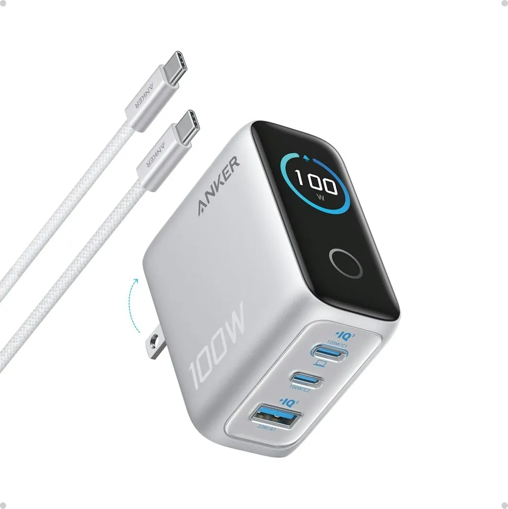 Anker 100W 3-Port Smart Touchscreen USB-C Charging Block