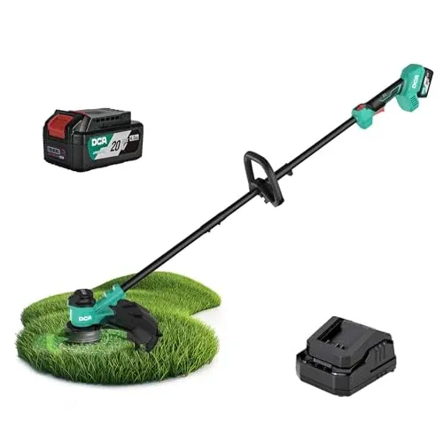 DCA 20V 14" Cordless String Trimmer w/ 4Ah Battery