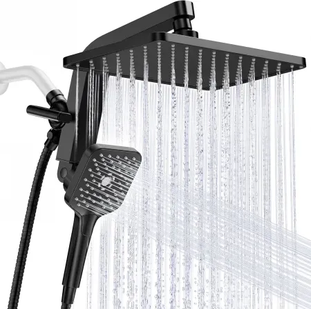KOSNEW 12" Rainfall Shower Head & Handheld Combo
