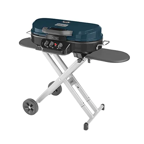Coleman RoadTrip 285 Portable Stand-Up Propane Grill with 3 Adjustable Burners, Instastart Ignition, 20,000 BTUs