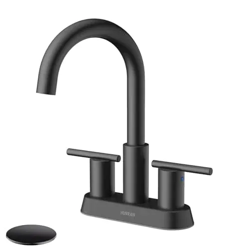 Hurran 2-Handle Bathroom Faucet 4 Centerset 360° Rotating Spout