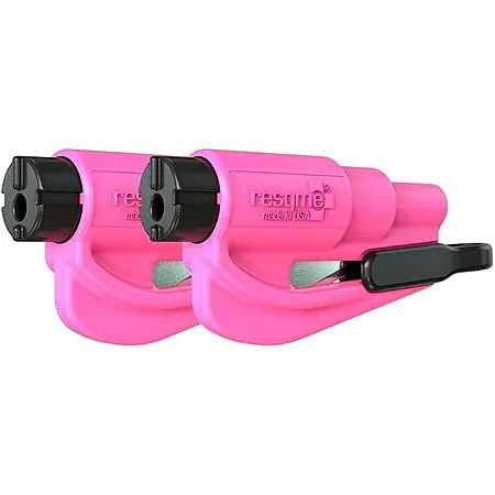 2-Pk resqme Emergency Keychain 2-in-1 Seatbelt Cutter & Window Breaker (Pink)