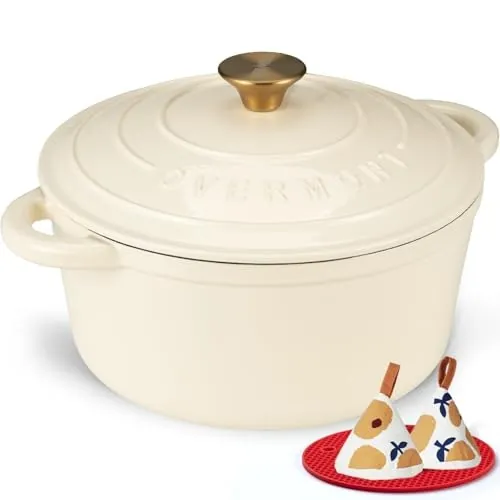 Overmont 4.5-Quart Enameled Cast Iron Dutch Oven