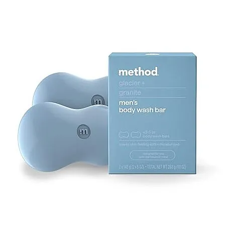2-Pk 5-Oz Method Bar Soap Bars (Glacier + Granite)
