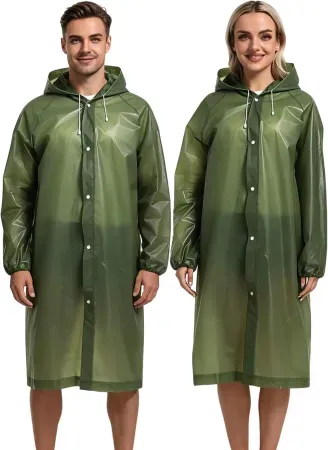 2-Pack Borogo Reusable EVA Rain Coat Ponchos