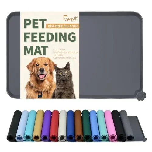Reopet 18.5" x 11.5" Silicone Waterproof Non-Slip Pet Feeding Mat