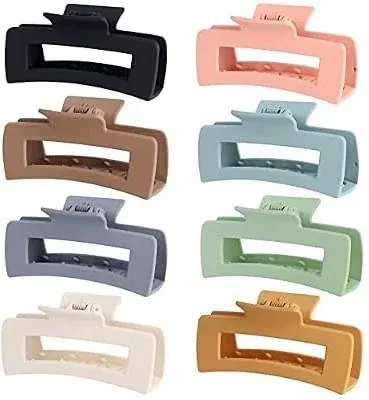 CHANDAT 4.1 Inch Large Hair Clips 8 Pcs Square Claw Clips