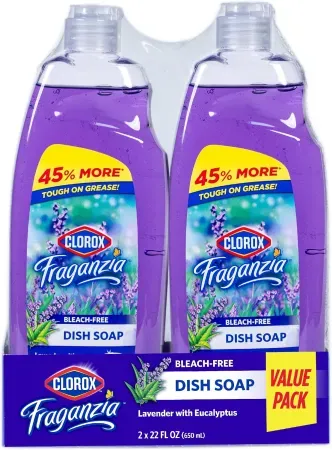 2-Pack 22oz Clorox Fraganzia Liquid Dish Soap