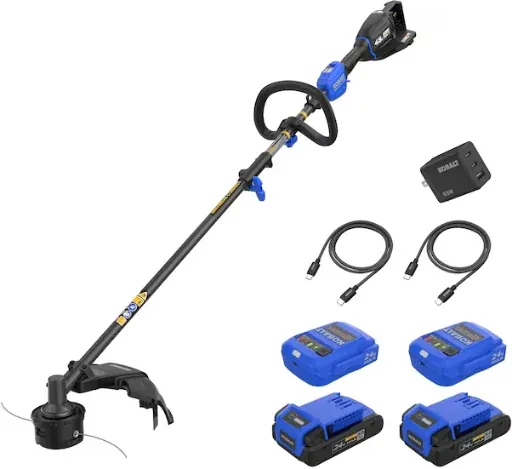 Kobalt 48V MAX 15-in Attachment Capable Battery String Trimmer Kit with (2) 3.0Ah Batteries
