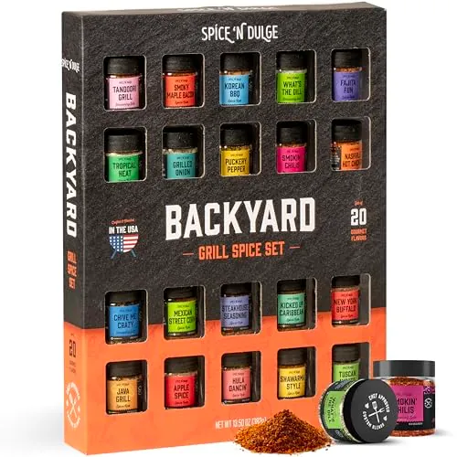 Pop n’ Dulge 20 Unique Spices and Seasonings Jars Gift Set