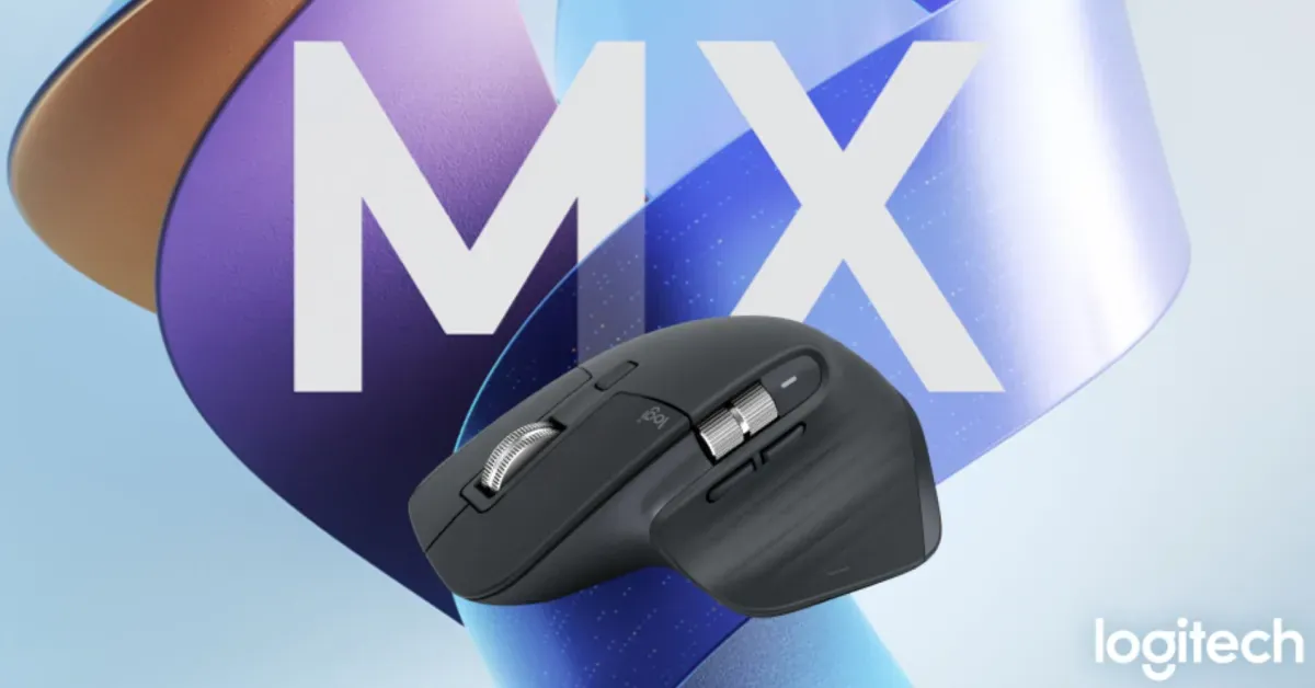 Logitech’s MX Master 3S ergonomic wireless mouse in the Graphite finish