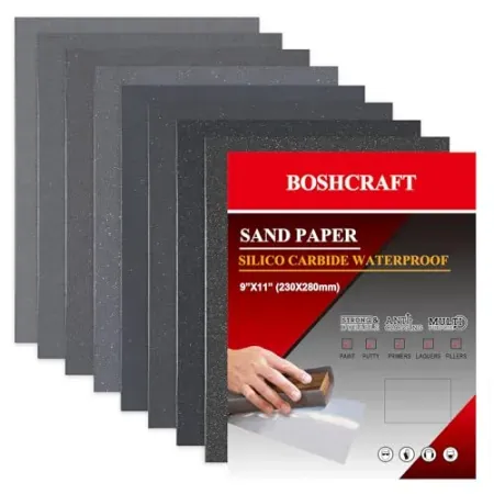 25-Piece BOSHCRAFT Wet Sandpaper Assortment