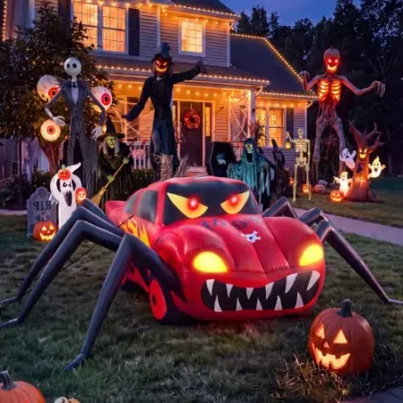 15' Red Spider Car Halloween Inflatable Outdoor Decoration Built-in LEDs
