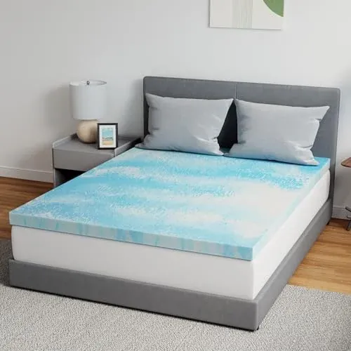 Novilla Memory Foam Mattress Topper wCooling Gel Infused