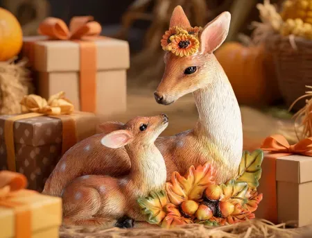 Smadeer Garden Deer Decor Fall Animal Statue