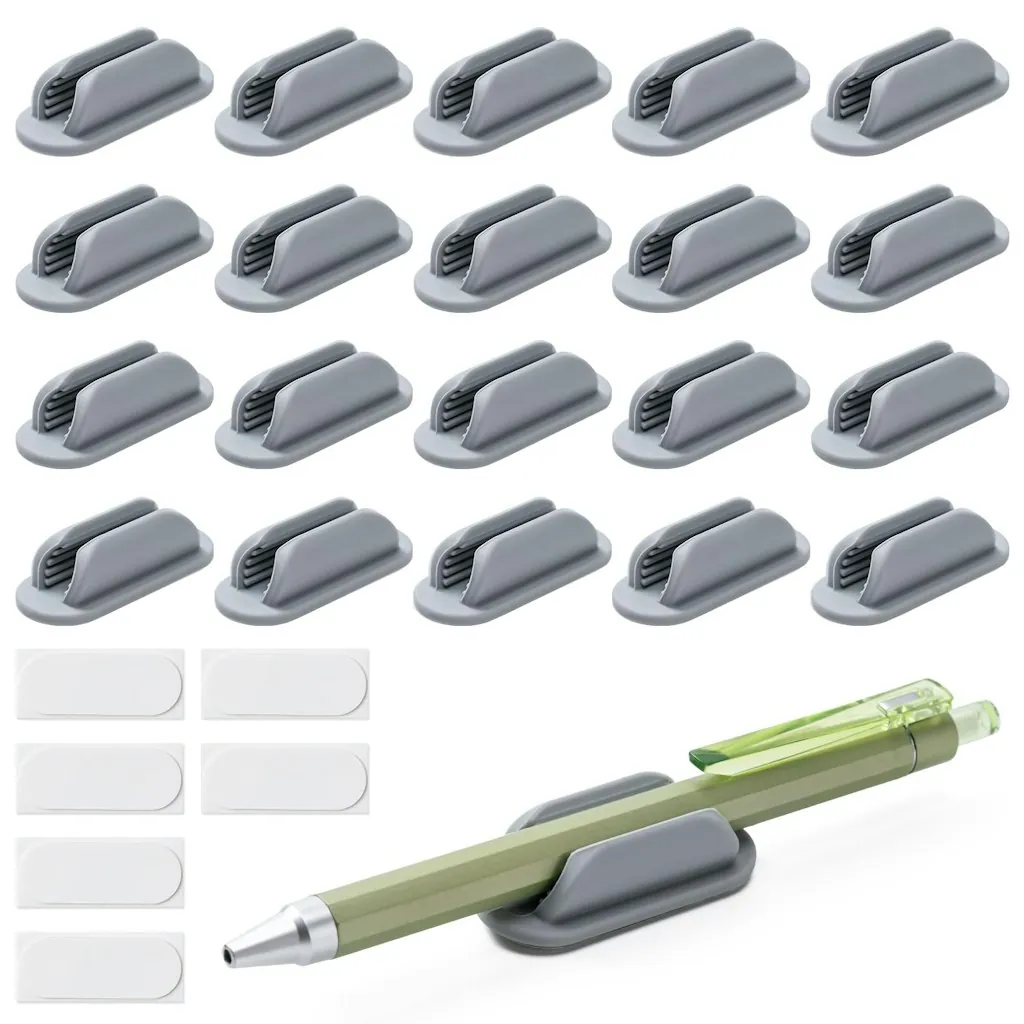 Adhesive Silicone Pencil Holders 20-Pack