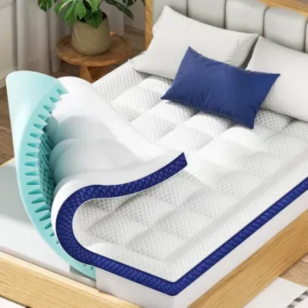 BEDELITE Dual Layer 4" King Size Memory Foam Mattress Topper