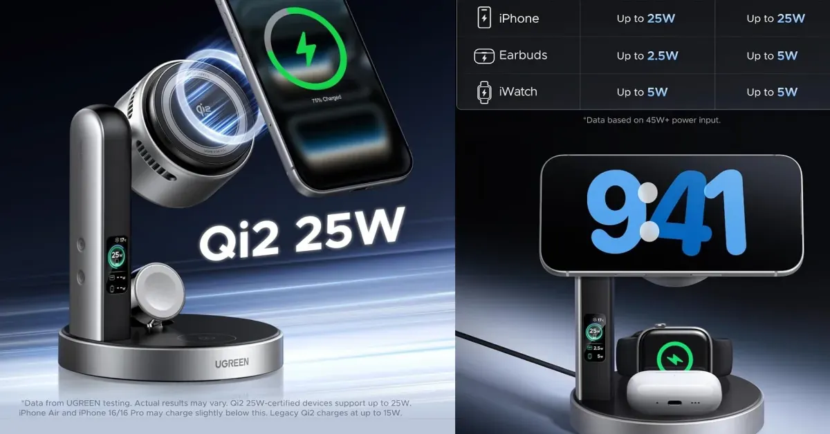 Magflow Pro 25W Qi2.2-Certified 3-in-1 Wireless Charging Station