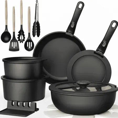 21-Piece NULAS Nonstick Cookware Set w/ Detachable Handles