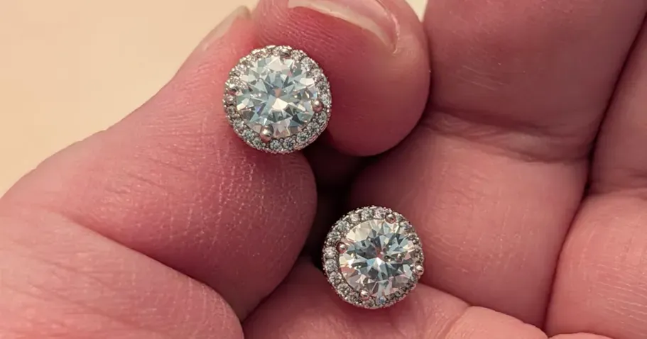 18K Gold Plated Moissanite Stud Earrings