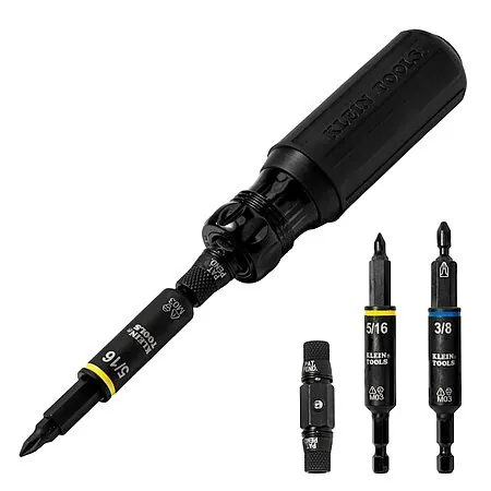 Klein Tools 11-in-1 Blackout Impact-Rated Multi-Bit Screwdriver/Nut Driver