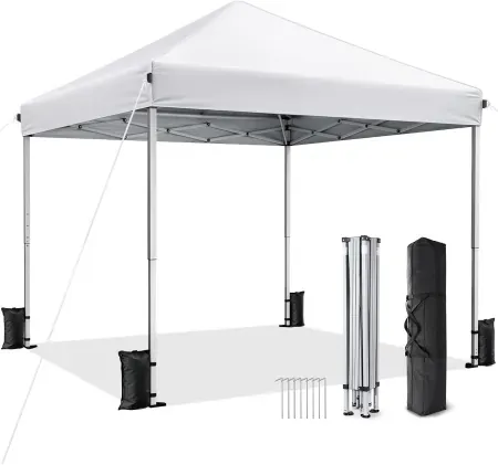 Vinabilia 10x10 Pop Up Canopy Tent with One-Push Center Lock