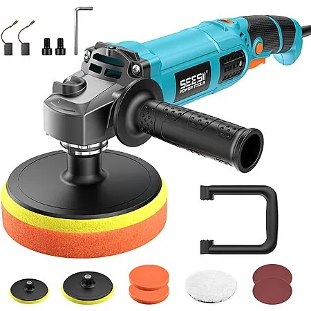 Seesii 6/7" Variable Speed Corded Rotary Car Buffer Polisher Kit