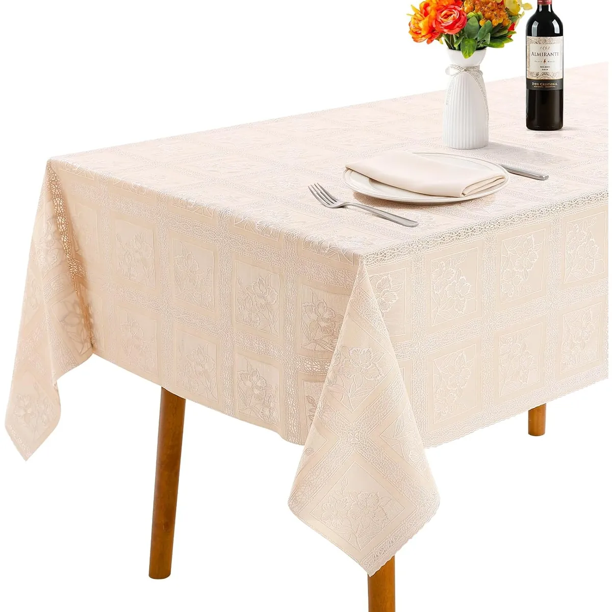 Waterproof Heavy Duty PVC Vinyl Rectangle Tablecloth