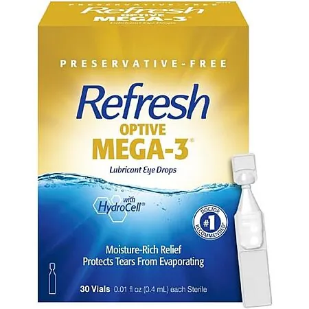 30-Pack 0.01-Oz Refresh Optive Mega-3 Lubricant Eye Drops