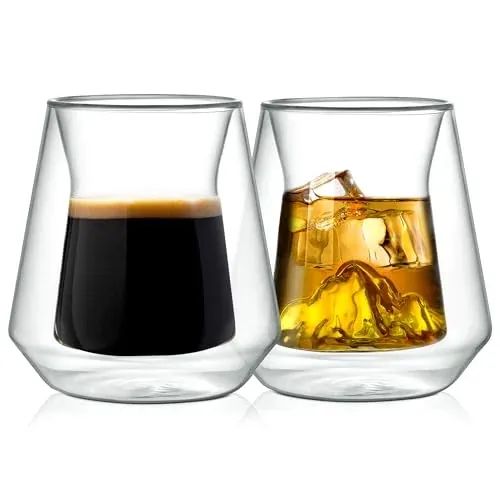NutriChef 2-Pack 8-Oz Double Wall Insulated Glasses