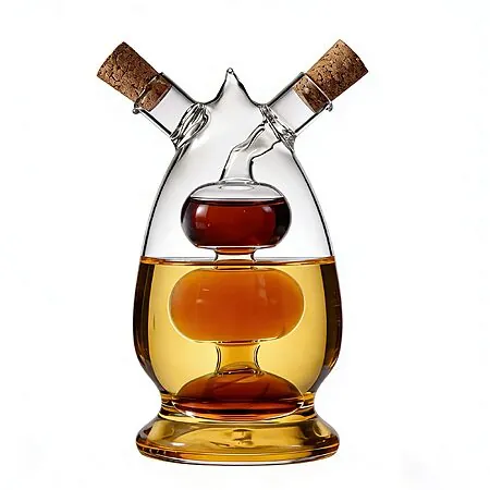 11-Oz ELETON Triple-Bubble Inner Chamber 2-in-1 Glass Oil & Vinegar Cruet