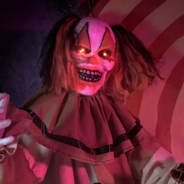 Haunted Hill Farm 6' Freestanding Musical Lighted Clown Animatronic