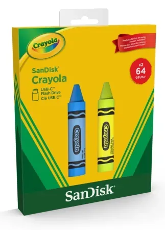 2-Pack Sandisk Crayola 64GB USB-C Flash Drive