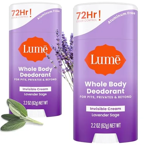 Lume Deodorant Cream Stick - 2.2 oz, 2 pk (Lavender Sage)